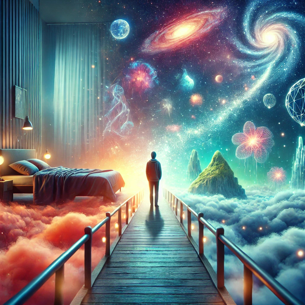 lucid dreaming, blending the boundary between reality and the dream world